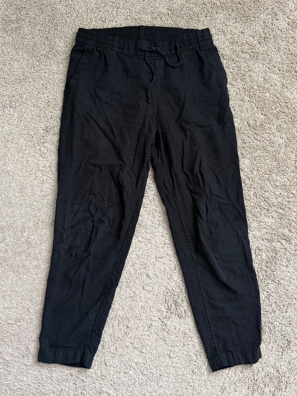 Old Navy Black Linen Blend Joggers